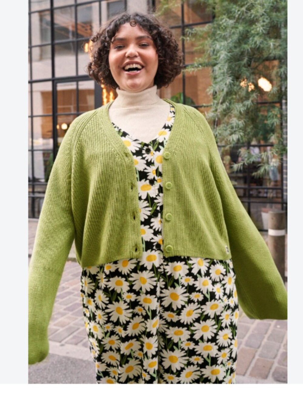NWOT Lucy & Yak green knit cardigan XL
